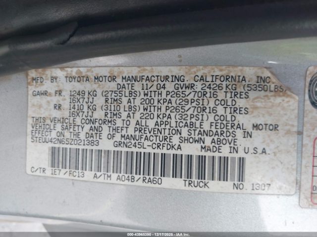 Toyota Tacoma Base V6 Image 5